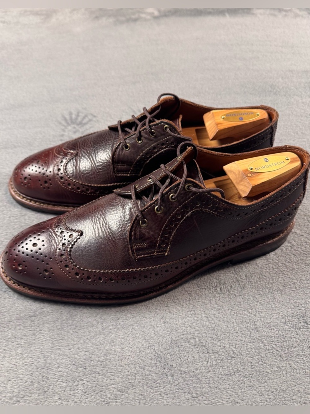 Brooks Brothers Brown/Cordovan Leather Wingtip Oxfords